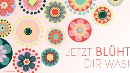 Mailing zum Frühling mit Blumen Illustration