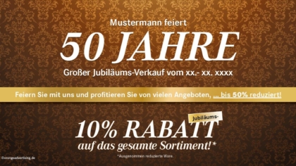 Mailing Jubiläum klassisch
