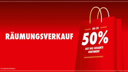 Räumungsverkauf mit Tasche