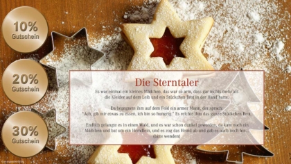 Mailing Sterntaler zu Weihnachten mit Plätzchen