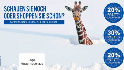 Mailing Giraffe im Schnee