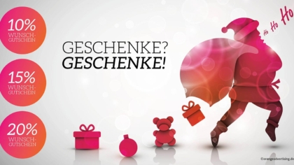 Mailing Weihnachtsmann mit Geschenken