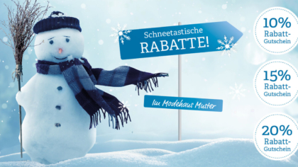 Schneetastische Rabatte mit Klebepunkten